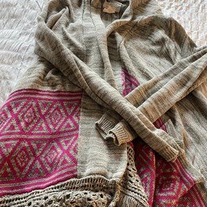 Billabong Cardigan Sweater Tassels Size Small